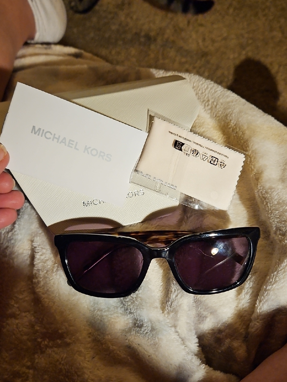Michael Kors Black Tortoiseshell Men’s Sunglasses with Dark Lenses